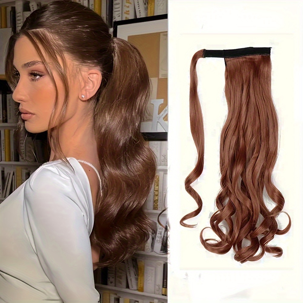 1pc curly wave ponytail extension synthetic fiber hairpiece for women versatile clip in ponytail hairpiece for all   ideal for halloween christmas and daily wear details 5
