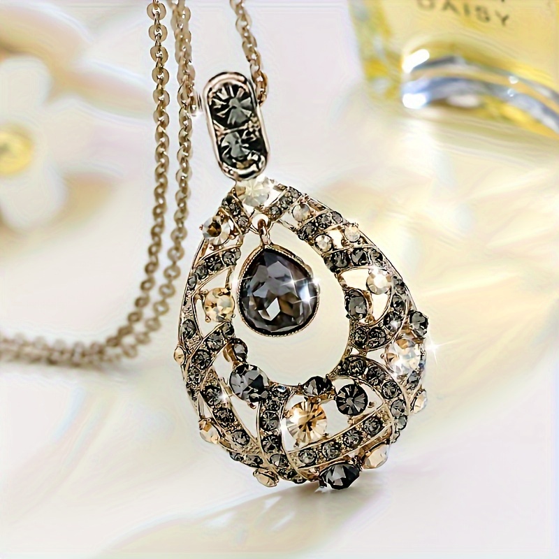 Long Water Drop Sweater Chain Necklace