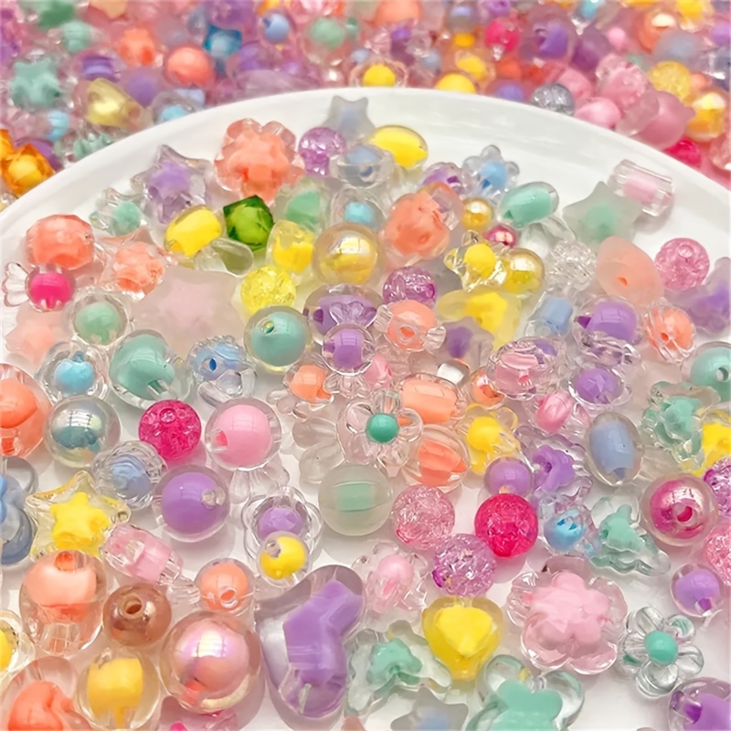 

Colorful Acrylic Beads 0.6-1.5cm, Assorted Shapes - Diy Bracelets & Jewelry Making, Ideal Small Gift Accessories