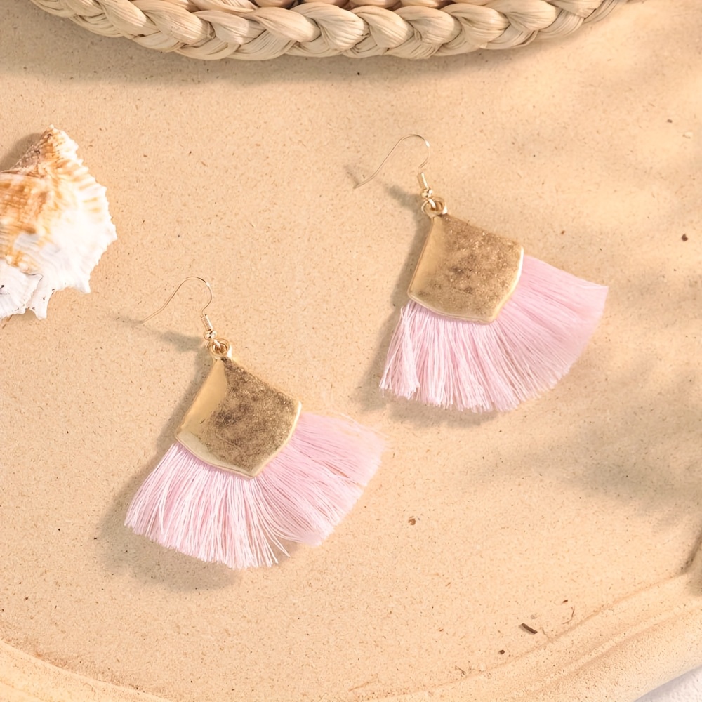 Women's Vintage Bohemian Tassel Earrings, Distressed Style