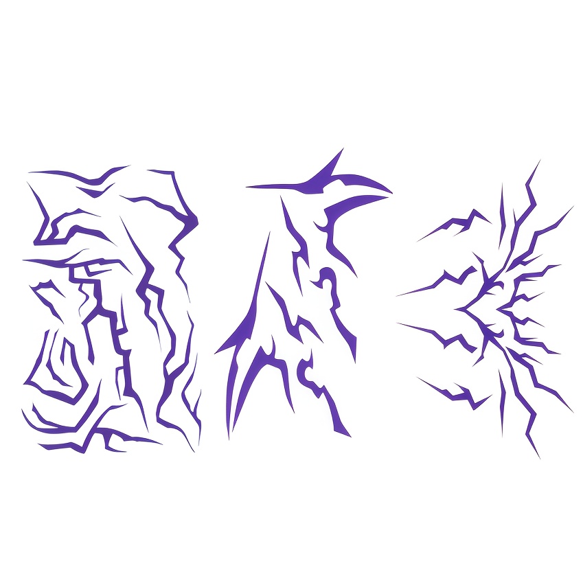 Image of 3pcs Crack Makeup Tattoo Stickers, Cool Lightning Cosplay Movie Body Art Temporary Fake Tattoos, Ideal For Festivals, Parties, Makeup Performances, And Birthday Gifts