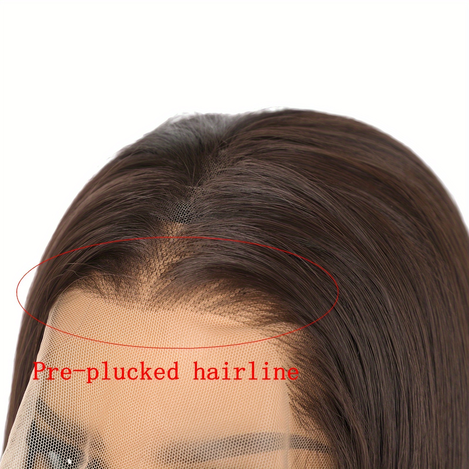 luxurious 24 inch brown straight lace front wig women hd - Temu display picture 2