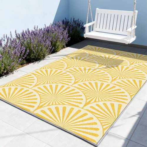 1pc lemon slicing style soft with textured base warm outdoor mat for courtyard garden balcony versatile design non slip easy to clean multiple sizes