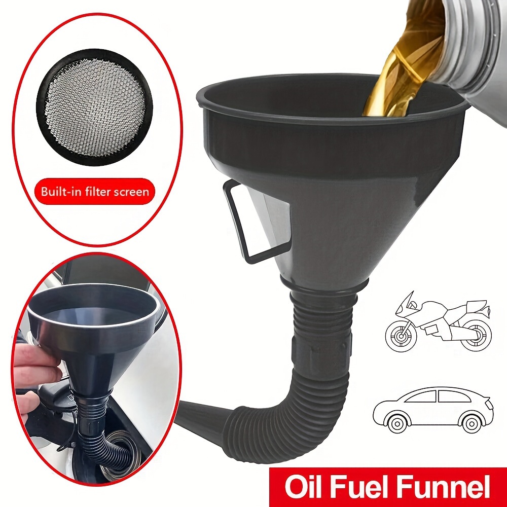 Entonnoirs À Carburant En Plastique Avec Bec Long Et Filtre Amovible Adaptés Aux Voitures Et Aux Motos détails 2