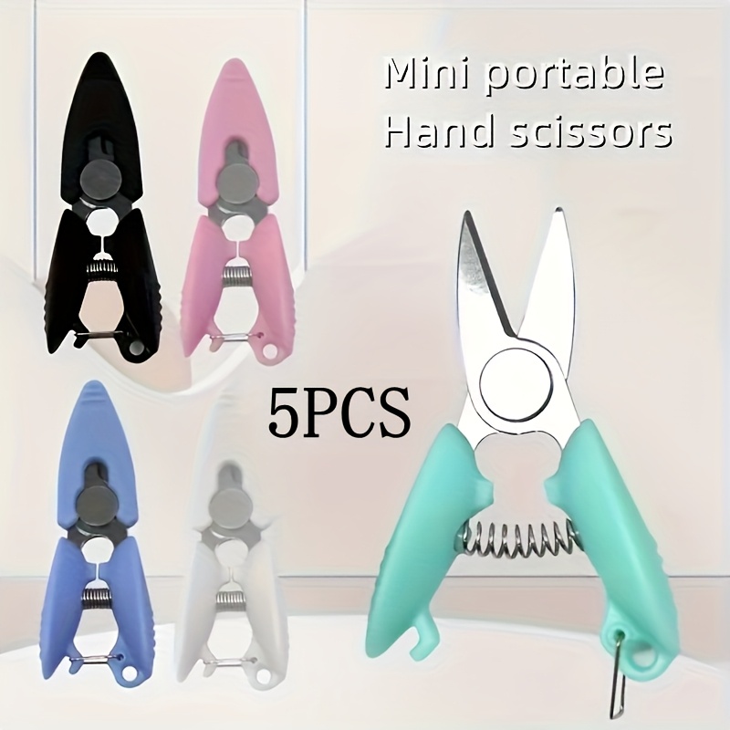 TEMU 5pcs Mini Pendants And Pocket Scissors (random Color) 0. Used For Offices Thread Ends For Cross Stitch Embroidery Colors Battery-free
