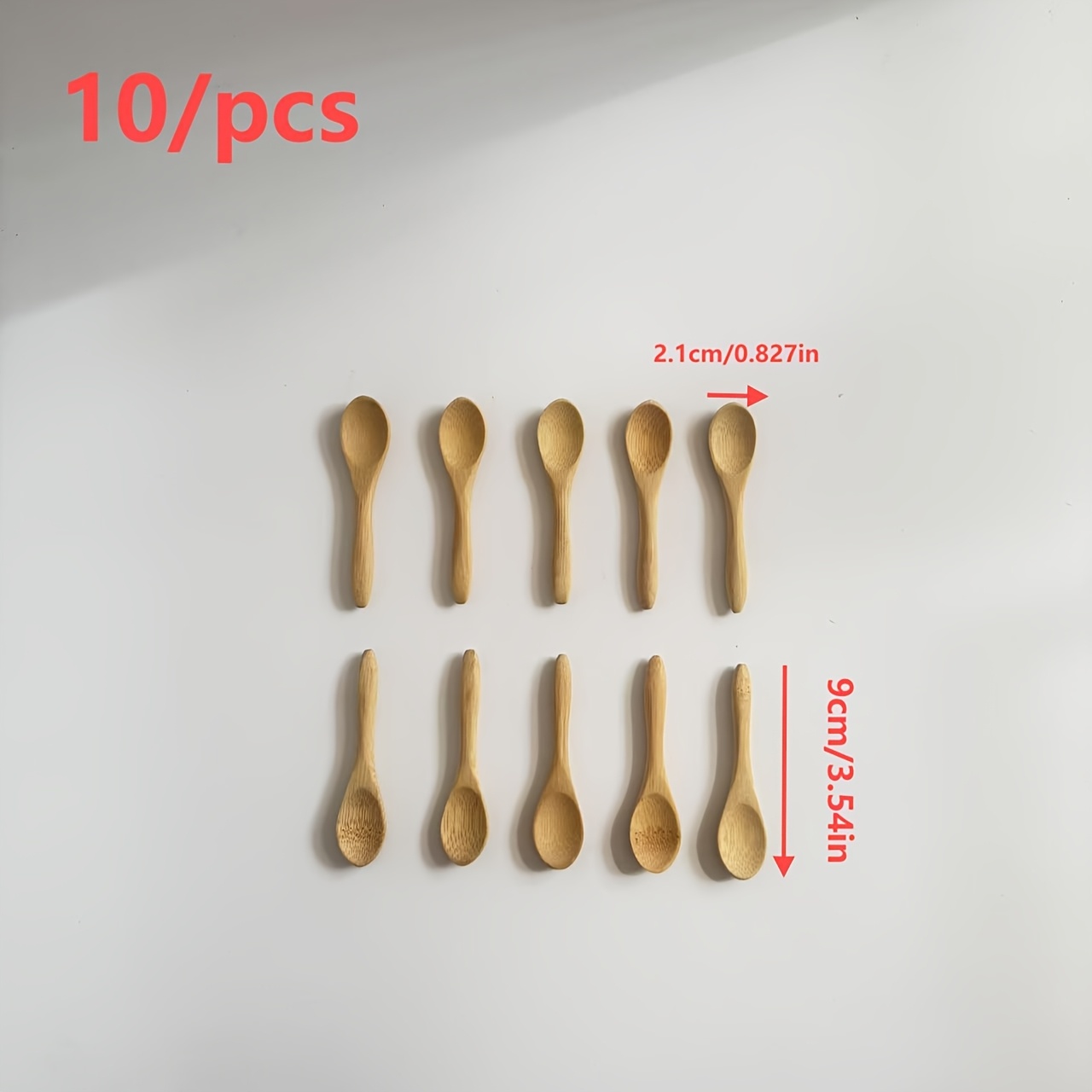 Image of 10pcs Bamboo Mini Spoons - Individually Shaped Like Traditional Chinese Spoon, Disposable Dessert Spoons For Tea, Coffee, , Desserts - Bulk & Party Serving Utensils (bamboo, 10)