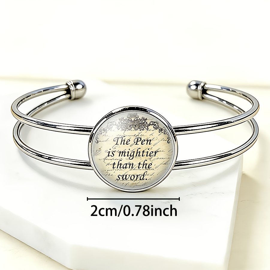 Women's Adjustable Opening Round Time Gem Inlaid Bracelet