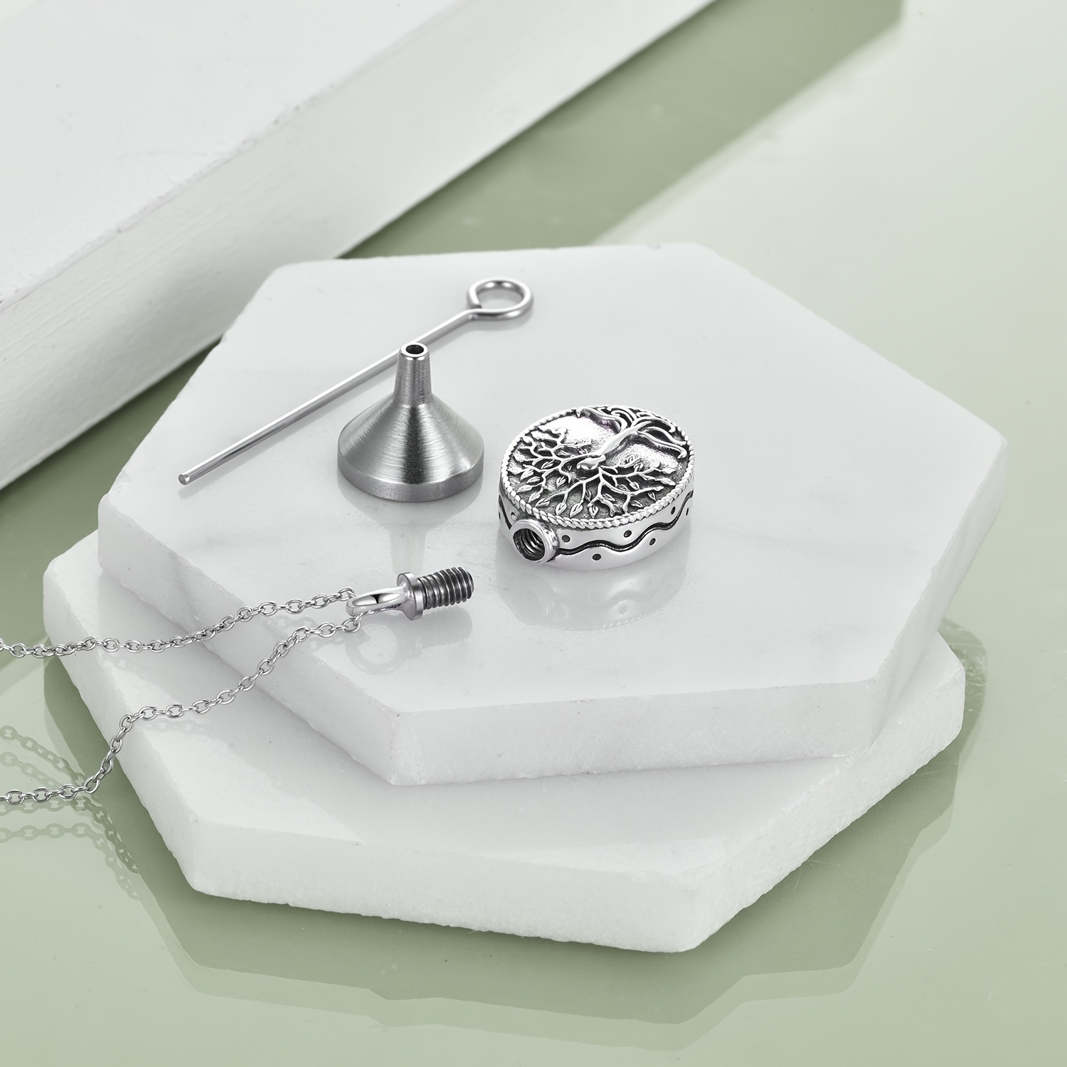 Urn Necklaces for Ashes, Sterling Silver Tree of Life Pendant