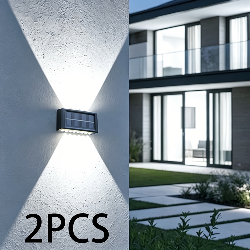 TEMU 2-pack Led Bead Solar Wall Lights, Solar Outdoor Landscape Lighting, Energy-saving 0 Electricity Bill Wall-mounted Landscape Light, Smart Light