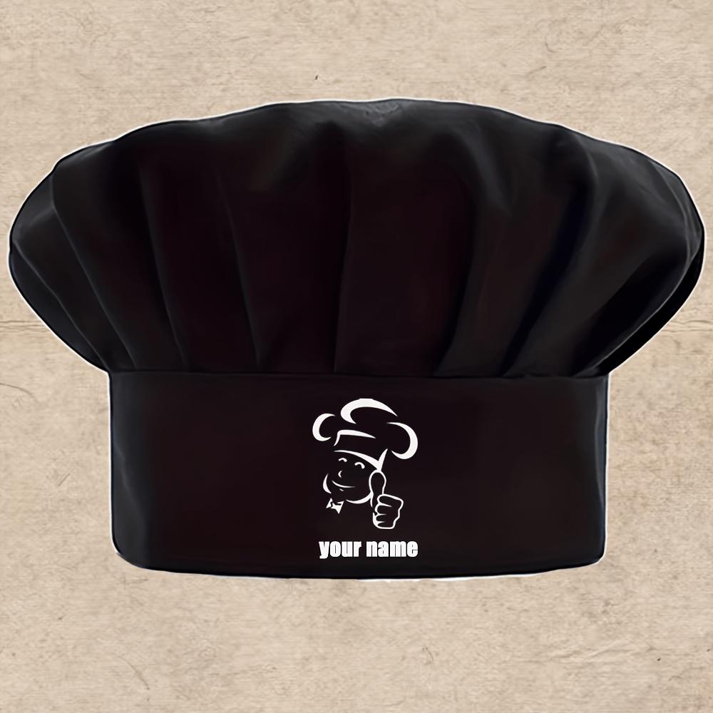 TEMU Photo Chef Hat With Name/text & Photo Printing - Adjustable Short Brim Cap Suitable, Bakery, Cafe, Restaurant - Washable Reusable Cap With