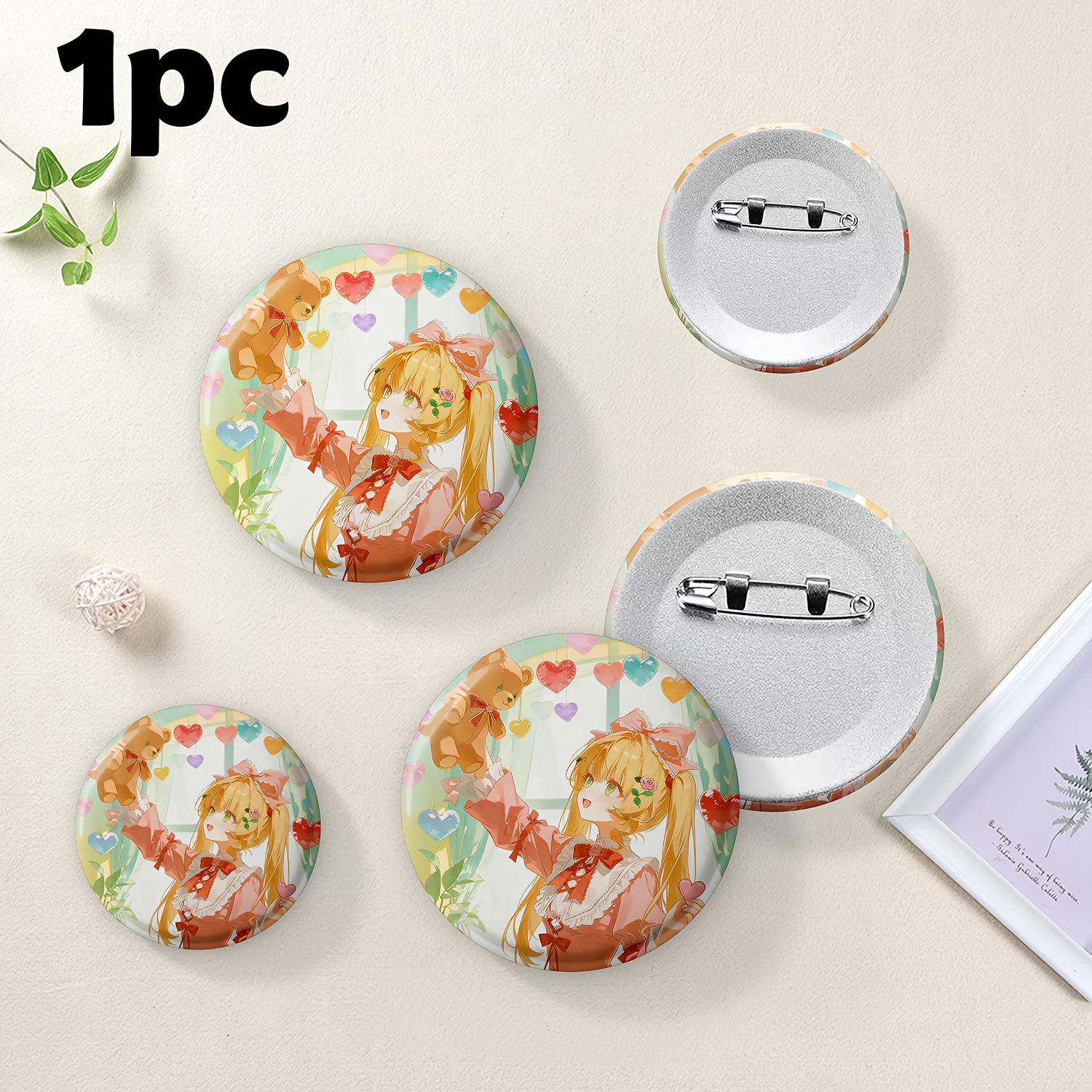 TEMU Custom 1pc Logo Round Button Pins And Badges, Suitable For Clothing And Backpack Accessories. Perfectly Customized Badges For Holidays, Parties,