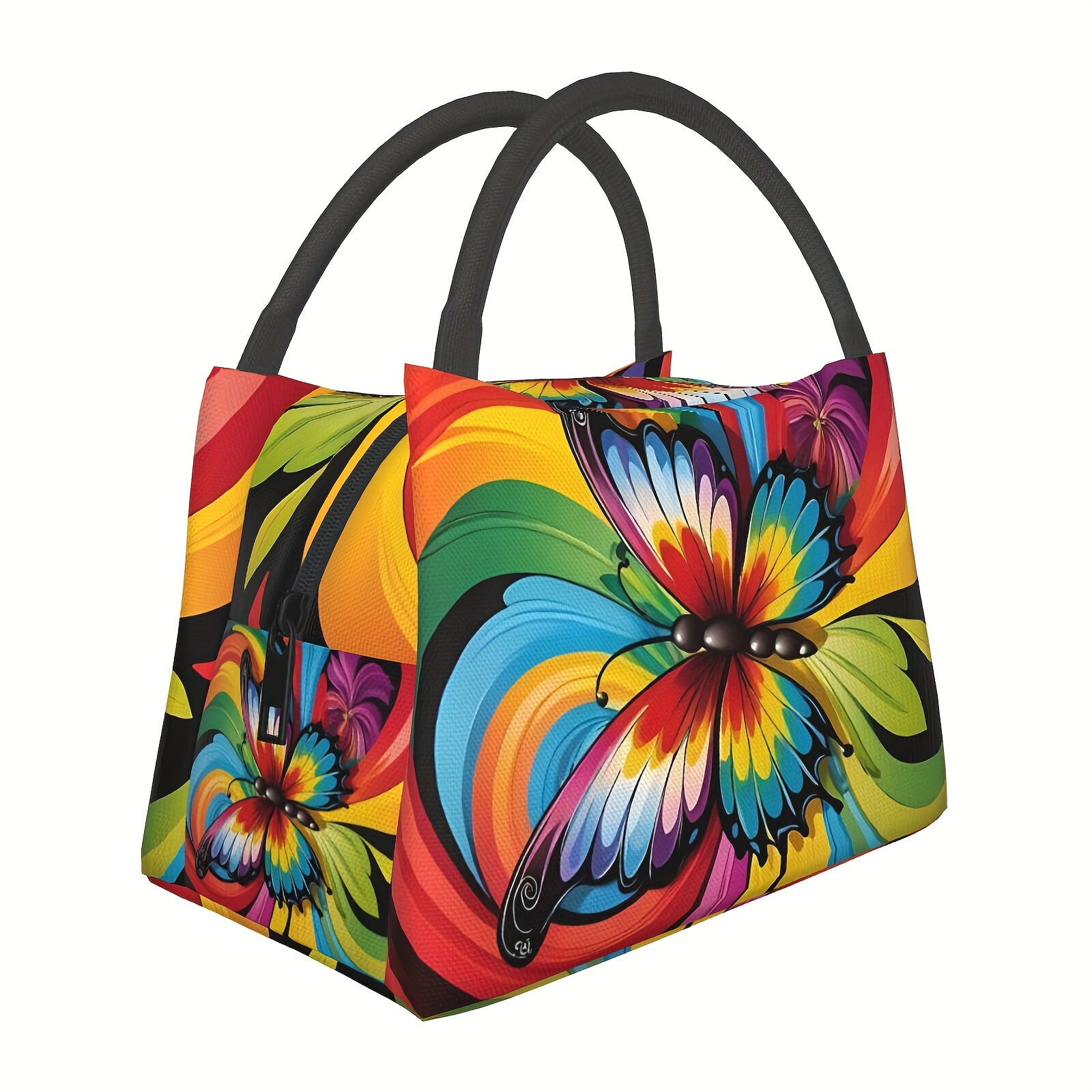 

Universal Fit Insulated Lunch Bag - Durable Polyester Cooler Tote With Leak-proof Thermal Insulation, Reusable Lunch Box For Work, Picnic, Beach, Camping - Vibrant Floral Design