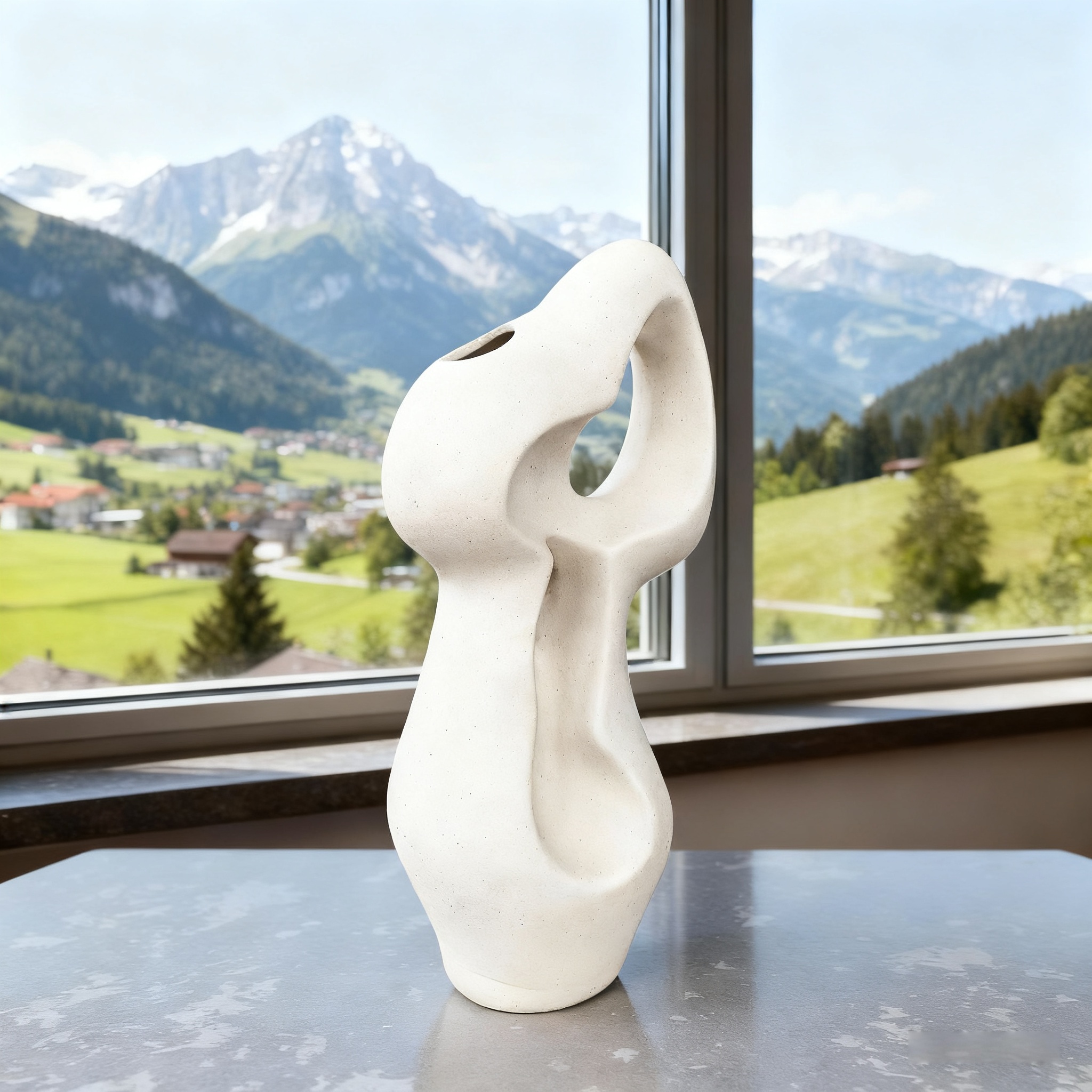 A Handcrafted Ceramic Decorative Vase Measuring 28Cm in Height, Featuring a Modern Design That Embodies a Versatile Beauty, Suitable for Every Corner of Your Home, Perfect for Home Decor, Office Decoration, Festive Adornments