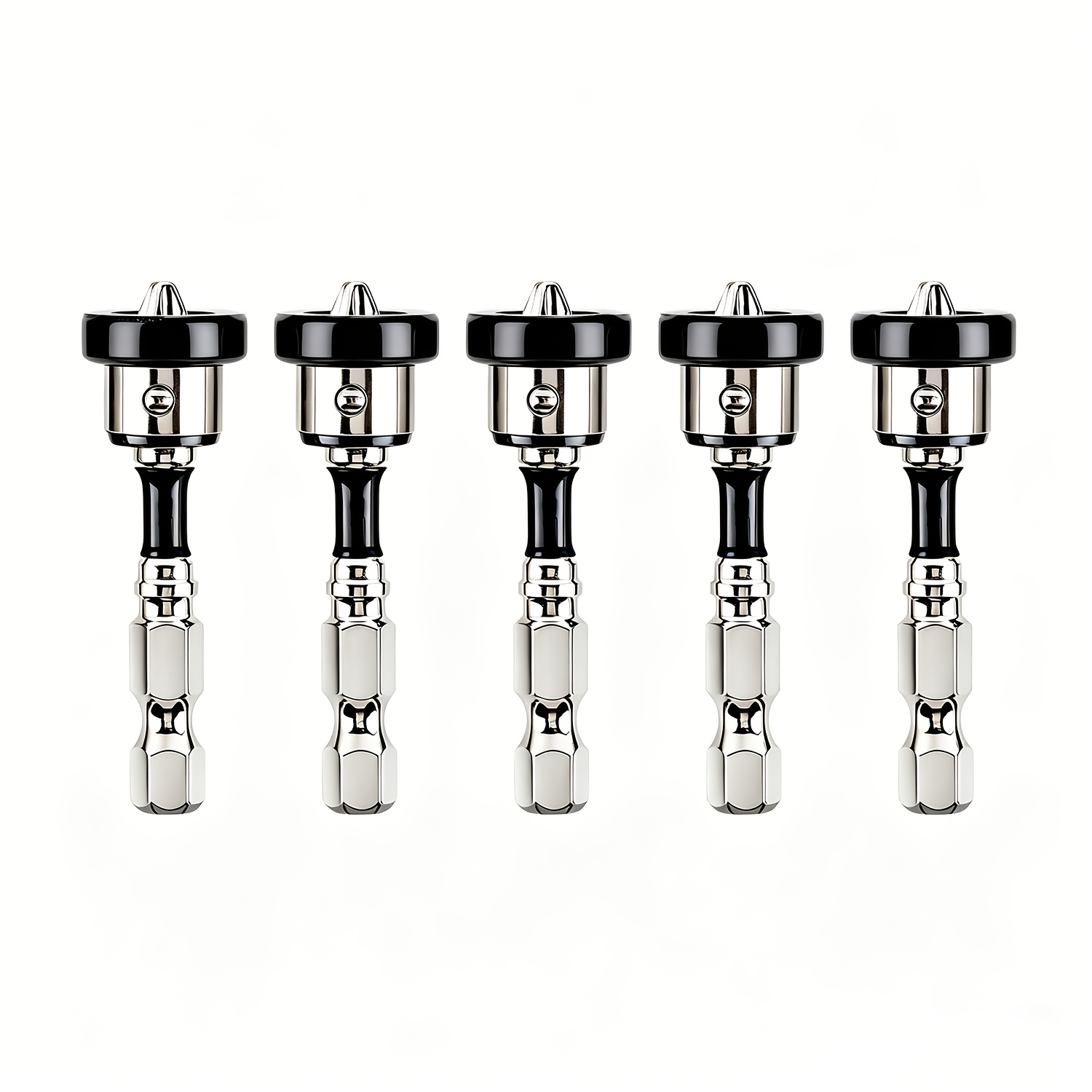 5pcs K5 Drywall Installation Bit - 1/4" Hex Shank Magnetic Screw Guide, Removable Depth Stop , 50mm Length Perfect For Plasterboard, Durable Metal Construction