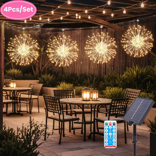 Solar Firework String Light 90/150 LED Lamp Outdoor Garden Party Decor,White/Multi-Color Solar Firework String Light 90/150 LED Lamp Outdoor Garden Party Decor,White/Multi-Color