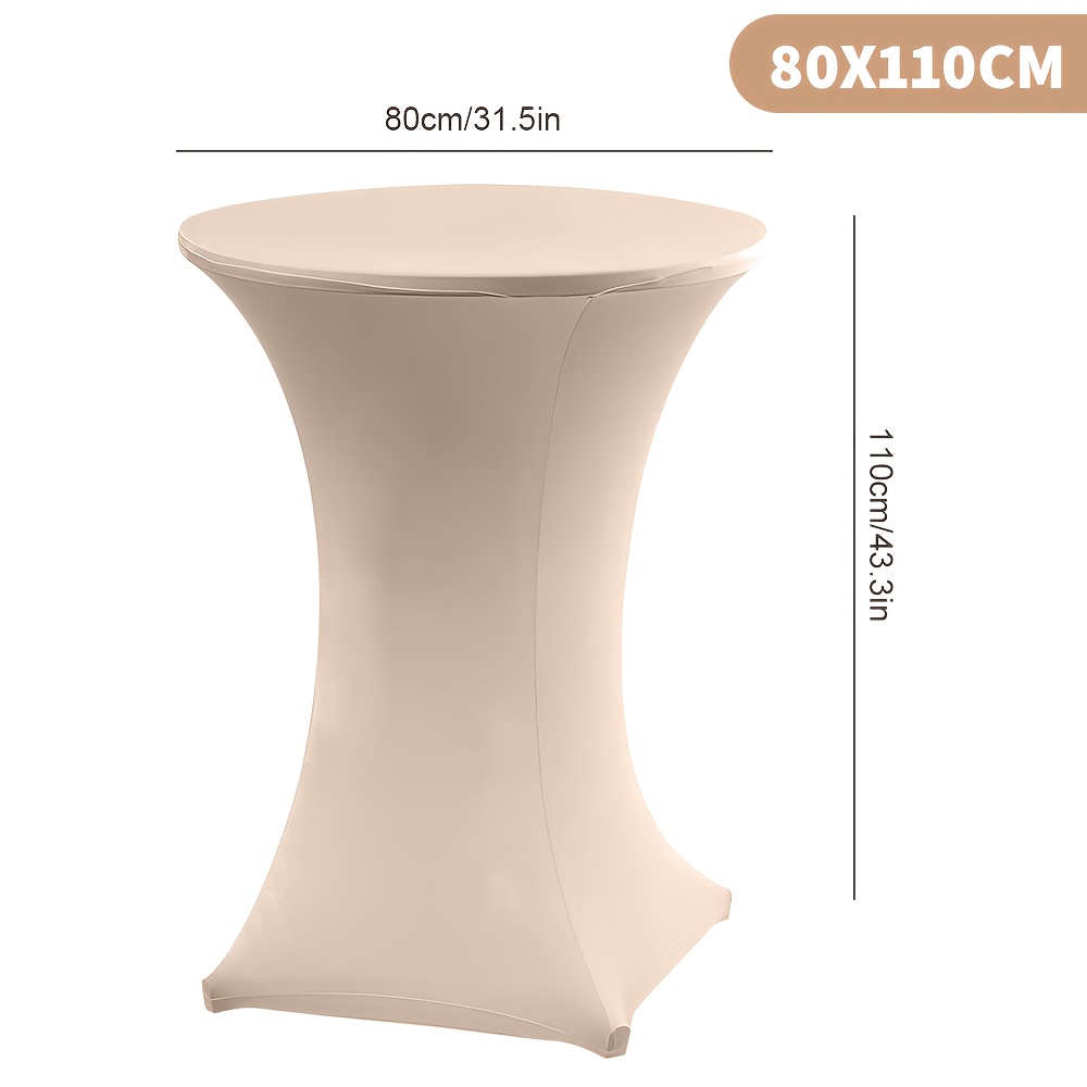 Image of 3pcs Cocktail Table Cover With Elastic Spandex Black Cocktail Tablecloth, Suitable For Weddings, Banquets And Parties, Birthdays, Holidays Halloween, Christmas