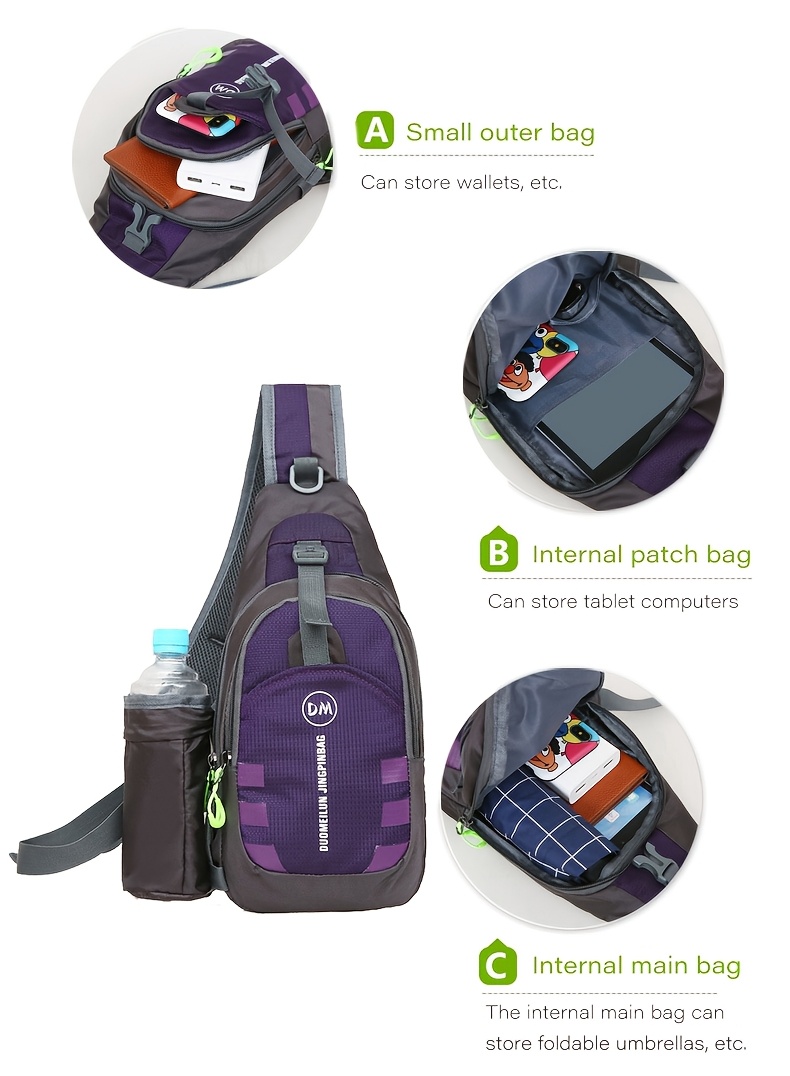 [eonothem Sling Bag] eonothem Unisex Chest Sling Bag | Large Capacity, Adjustable Strap, Zipper Closure, Multiple Colors - Compact Crossbody Bag for Gym, Commuting & Travel