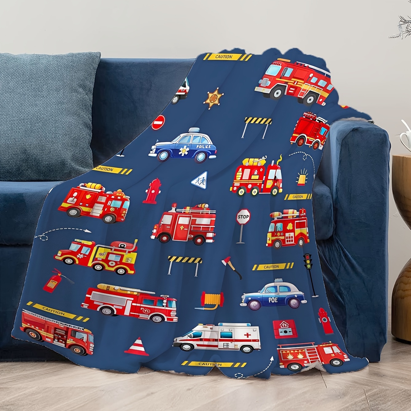 

Truck & Airplane Blanket For - Soft, Reversible Polyester Throw For , Perfect Birthday Gift