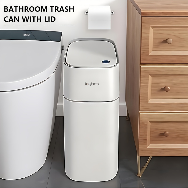 TEMU Automatic Motion Sensor Trash Bin - 4 Gallon Touchless Rubbish Can With Lid, Ideal For Kitchen, Office, Living Room, Bathroom, Bedroom, And Rv