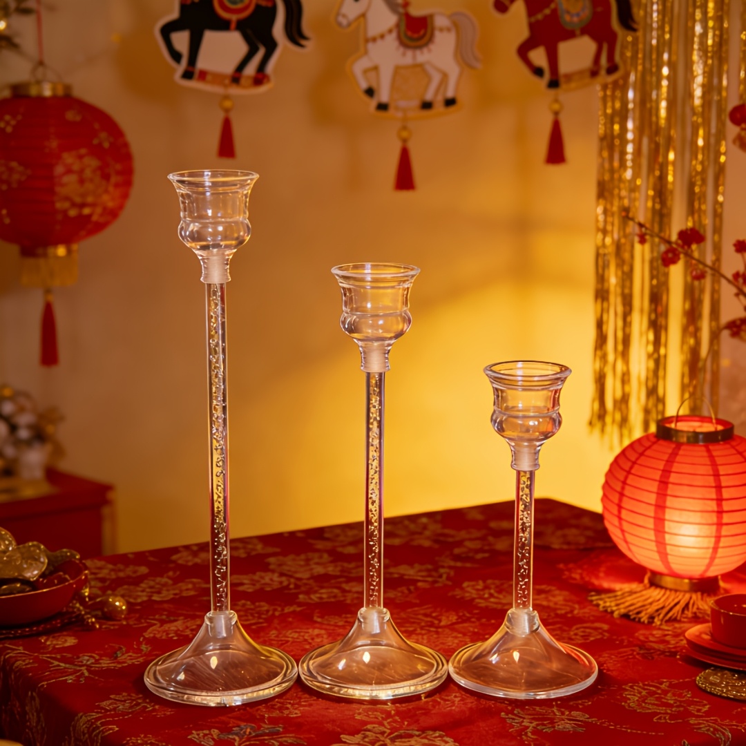 TEMU Ensemble de 3 verres à vin transparents, porte-voiles en acrylique, décoration de table pour fête, convient pour décoration de mariage, fête