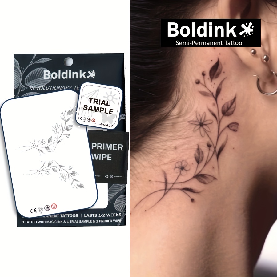 

Boldink Revolutionary Semi-permanent Tattoo Stickers - Waterproof, Realistic Butterfly Designs With Natural Plant Formula