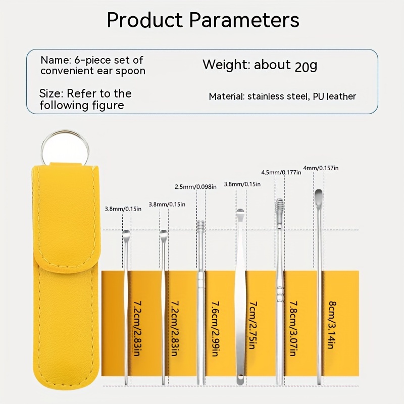 New Stainless Steel Ear Scoop Set for Cleaning Ears, Spiral Adult Ear Cleaner with Ear Digging Spoon