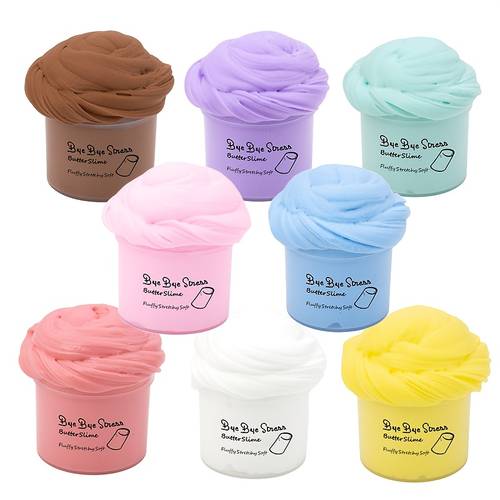 2 37oz fluffy butter slime set molding clay polymer stress relief charms soft putty slime light clay for mud toys
