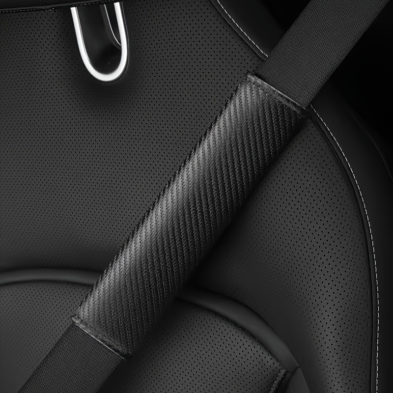 TEMU 1pc Car Seat Belt Shoulder Pad - Comfortable Polyester Cushion, Reduces Pressure, Prevents Tightening, Gender-neutral, Fits All Vehicle Models