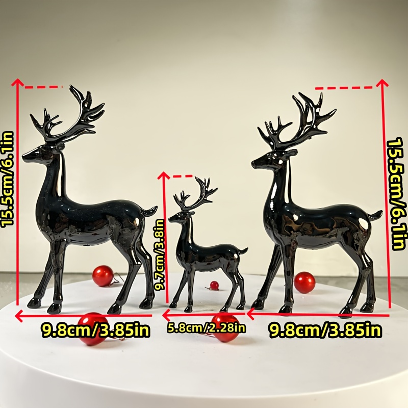 A Set Of 3 Nordic- Luxury Ornaments Featuring A Creative Reindeer Design, Perfect For Decorations In The Bedroom Or Living Room, Ideal For Home Decor, Christmas Gifts, And Valentine's Day Presents