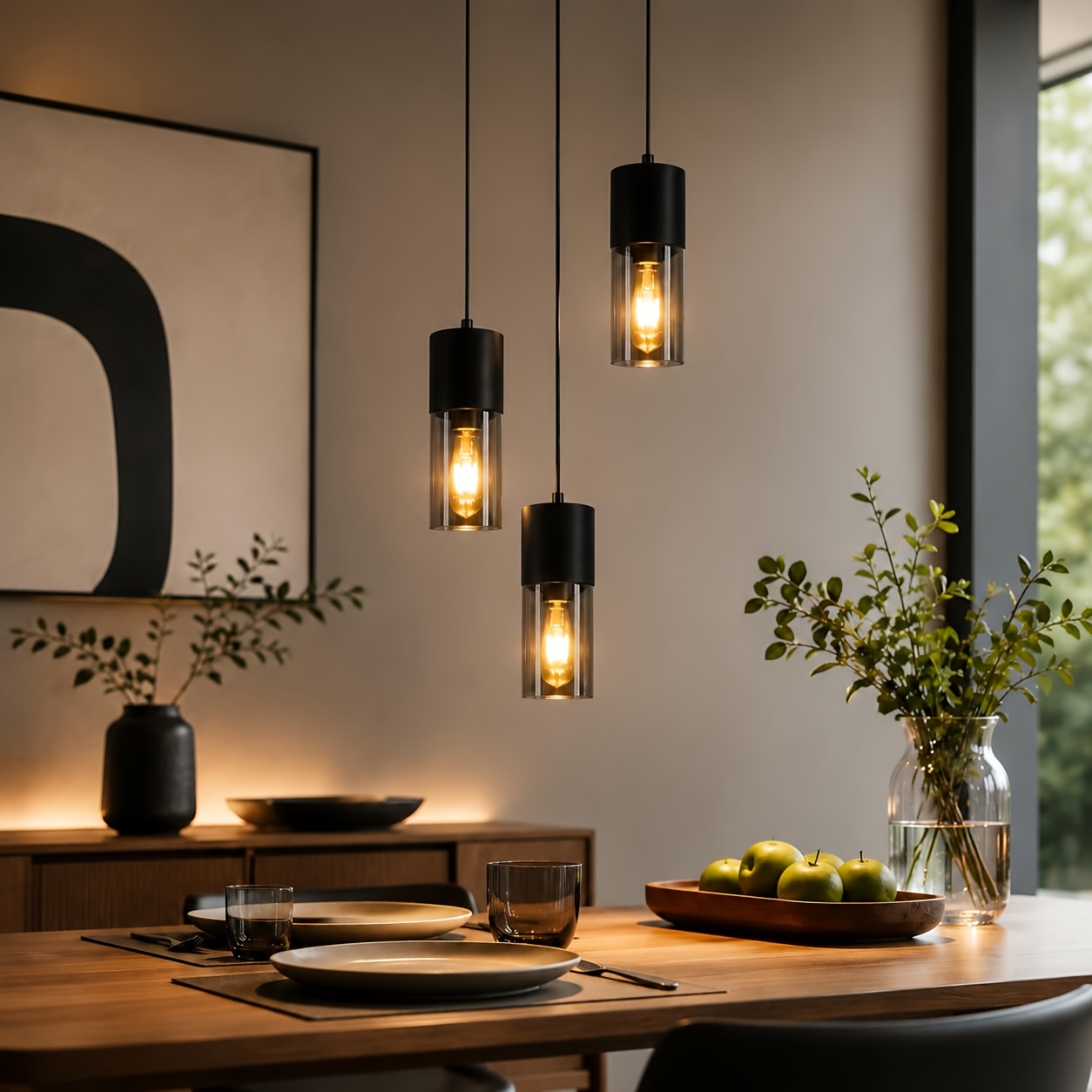 Image of Led Pendant Light For , Pendant Light For , Black Pendant Light For The Living Room, E27 Retro Lampshade, Suitable For Lighting In , Bedroom And Staircase, Bulb Not Included