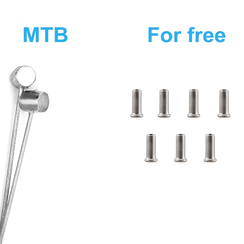 9pcs 2 2-meter Mountain Bike Brake Cables With 7 Caps, Rust-proof Coating, Smooth And Stable Braking Performance, Strong , Suitable For Environments, And Are A Part For Mountain Bikes And Bicycles.