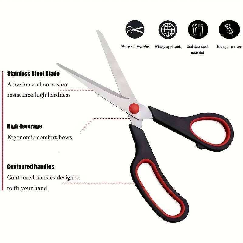   stainless steel scissors with   multi purpose durable kitchen stationery and tailoring scissors for office home crafts   for right left hand use versatile shears visually appealing design sharp 3