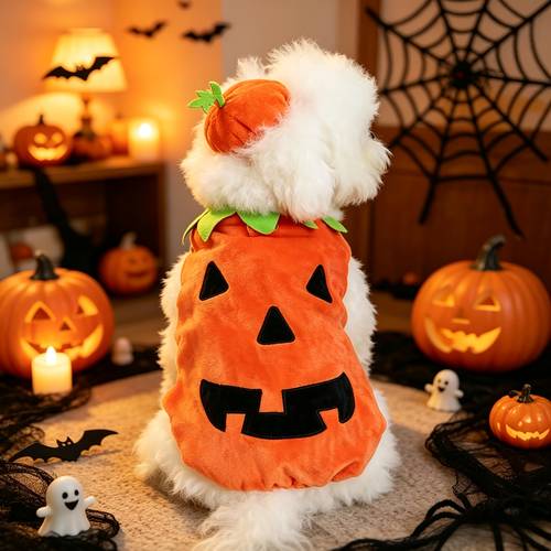 a halloween pet pumpkin costume cat and dog pet clothing suitable for small pets