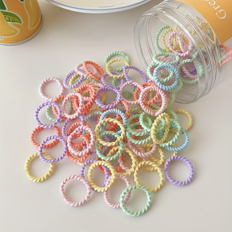 100 Colorful Hair Ties - Elastic Hair Bands, Additions