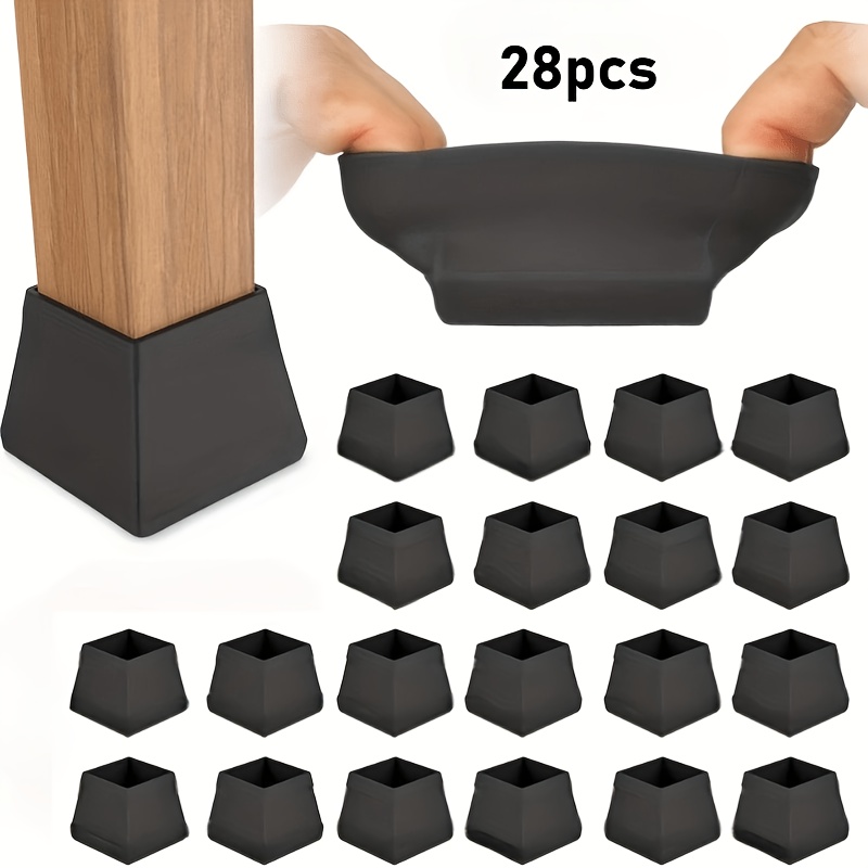 TEMU 28pcs Large Heavy-duty Silicone Furniture Floor Protectors Suitable For All Flooring Types, Non-slip Pads Prevent Scratches & Dents, For Floors,
