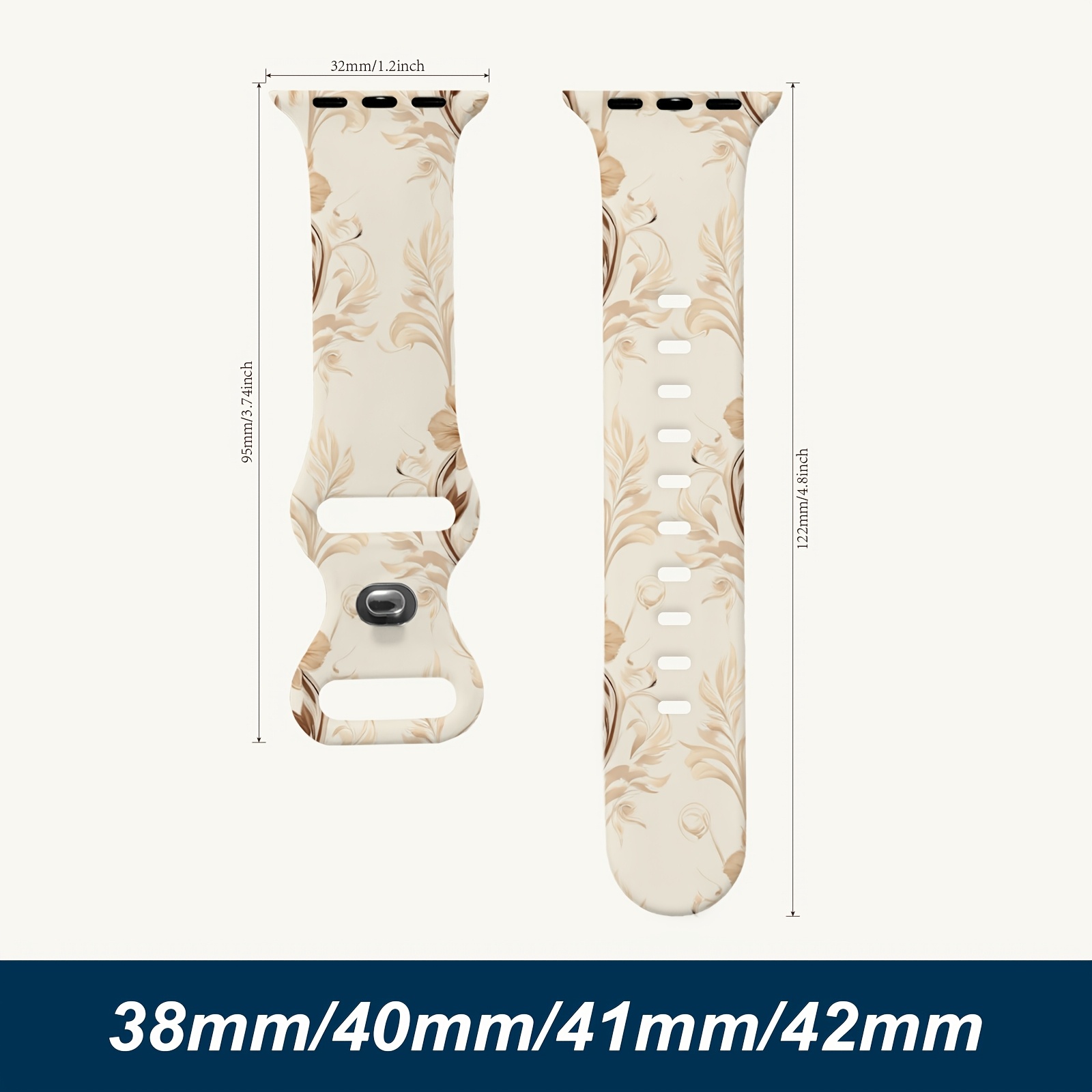 E-shop Kompatibel mit Apple Watch /2/3/4/5/6/7/Se | Silica Gel Armband für Ultra1/2/3, Verstellbare Größe, Verschluss, Modische Mischfarbe, Motive,