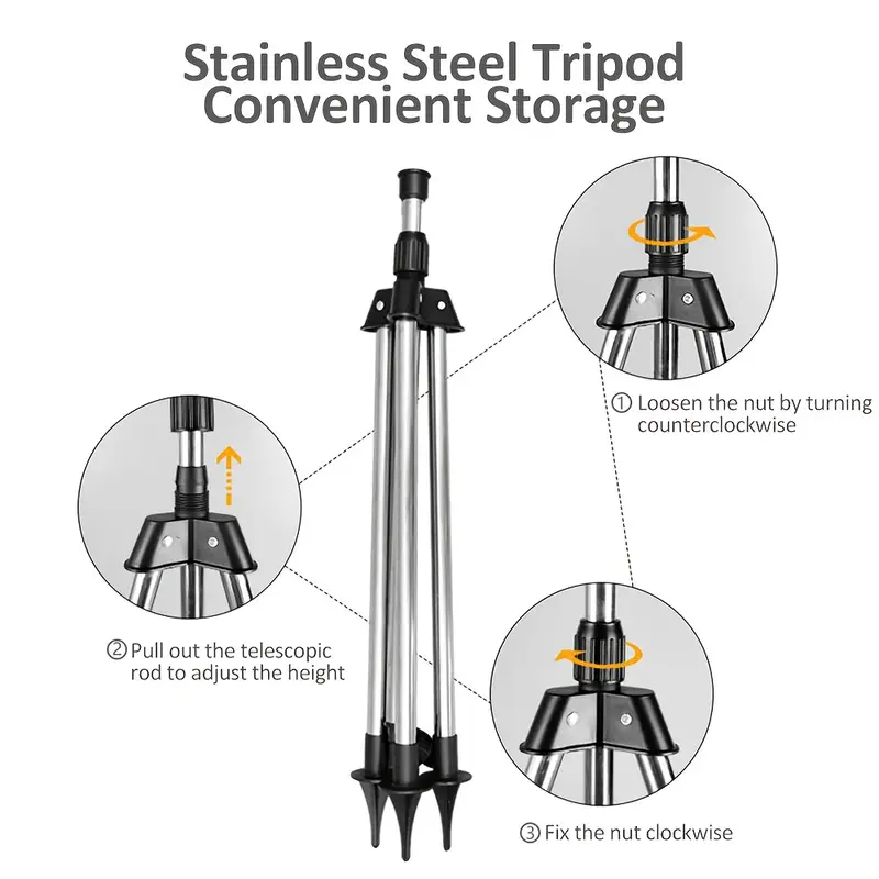 heavy duty 360 rotating tripod lawn sprinkler with adjustable telescopic height full 360 rotation multi nozzle design for large yard garden patio car washing sturdy stainless construction free setup ideal for home commercial agricultural use water lawn irrigation system sprinklers for lawn durable plastic components details 2