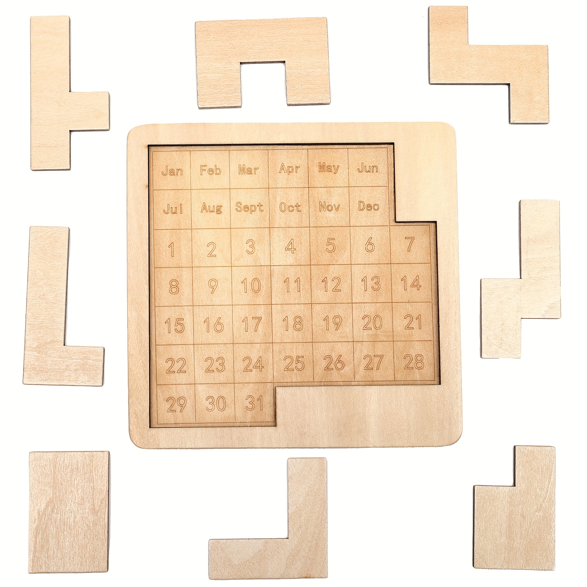 

1pc Calendar Wooden Puzzle -challenging Daily Calendar Puzzle