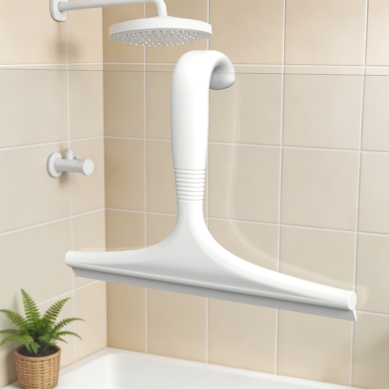 TEMU Silicone Squeegee For Window, -piece Silicone Window Wiper, Shower Squeegee For Glass Doors, Glass Squeegee Bathroom Shower, Window Squeegee,