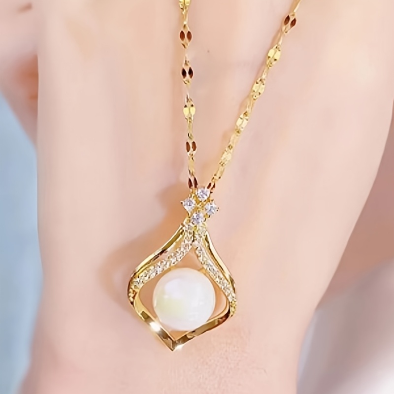 TEMU 1 Collier en acier inoxydable de style simple, polyvalent et haut de gamme, avec une jupe au tempérament de luxe léger, adapté aux femmes pour ,