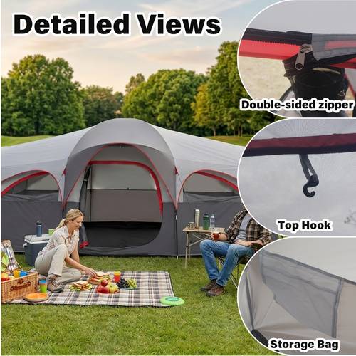 family for 5 6 campers 167 7x107 9x72in breathable bug proof top pitch outdoor tent for hiking camping and picnic portable windproof shelter with carry case