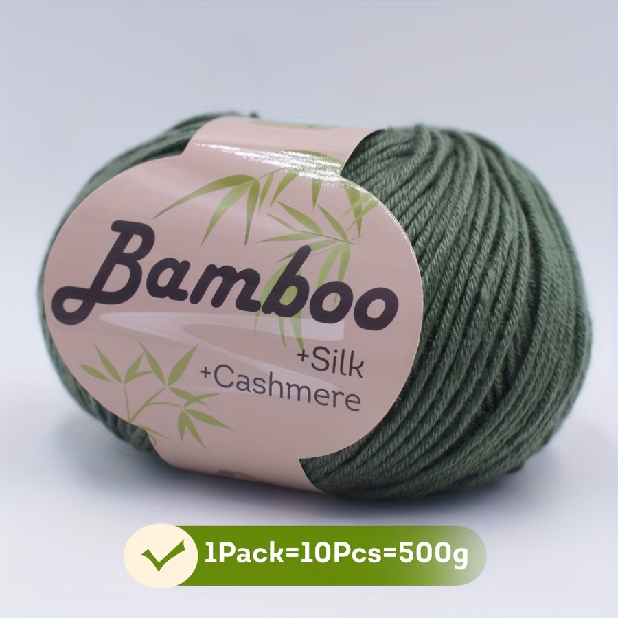 Image of 10pcs Bamboo Blend Yarn - Soft & Breathable For Knitting, Crochet, Diy Crafts - 500g/17.63oz Total - 31 Vibrant Colors