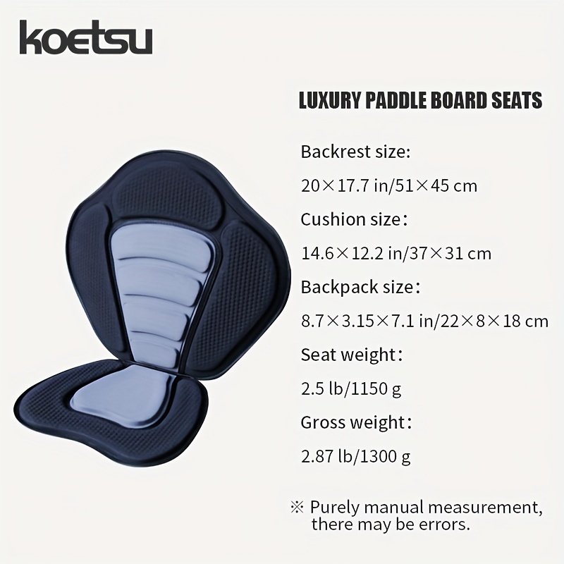 KOETSU Portable Canoe Seat with High Back Support