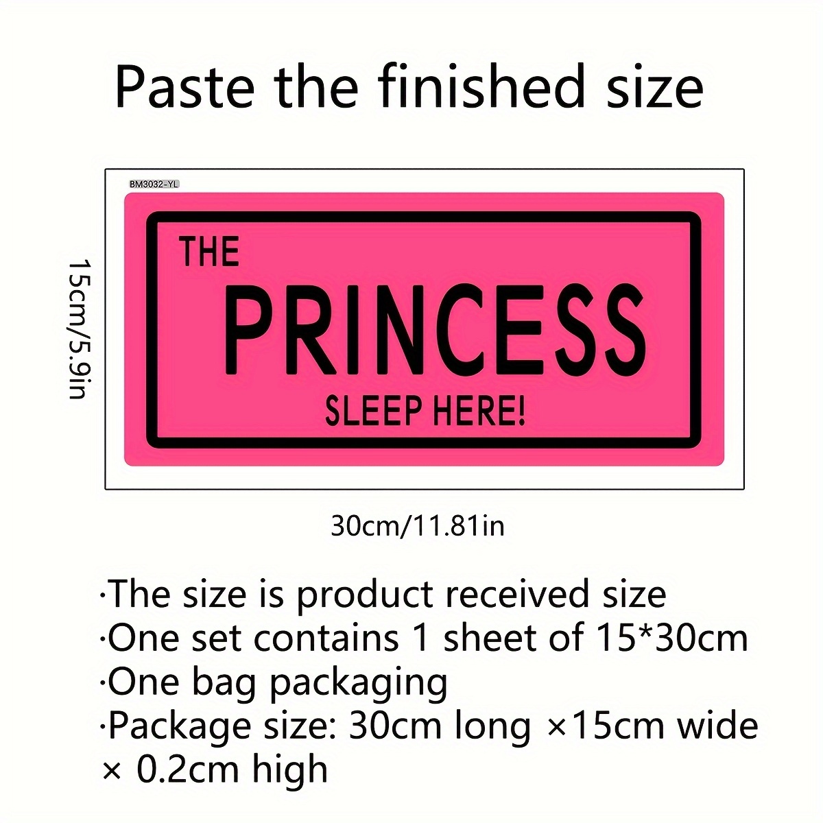Image of Chic 'princess' Self-adhesive Wall Decal - Perfect For Living Room, Bedroom, Or Princess Door Sign Decor