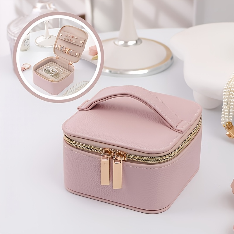 Customizable Solid-color Handheld Jewelry Storage Case