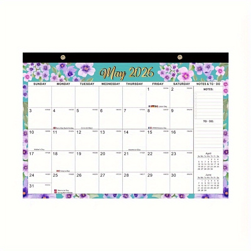 TEMU 2025-2026 Large Desk Calendar - 18 Month, 17