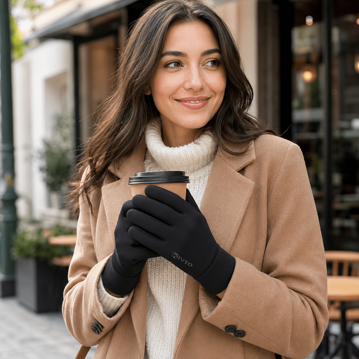 Unisex Touchscreen Gloves for Fall and Winter, Solid Color Full Finger
