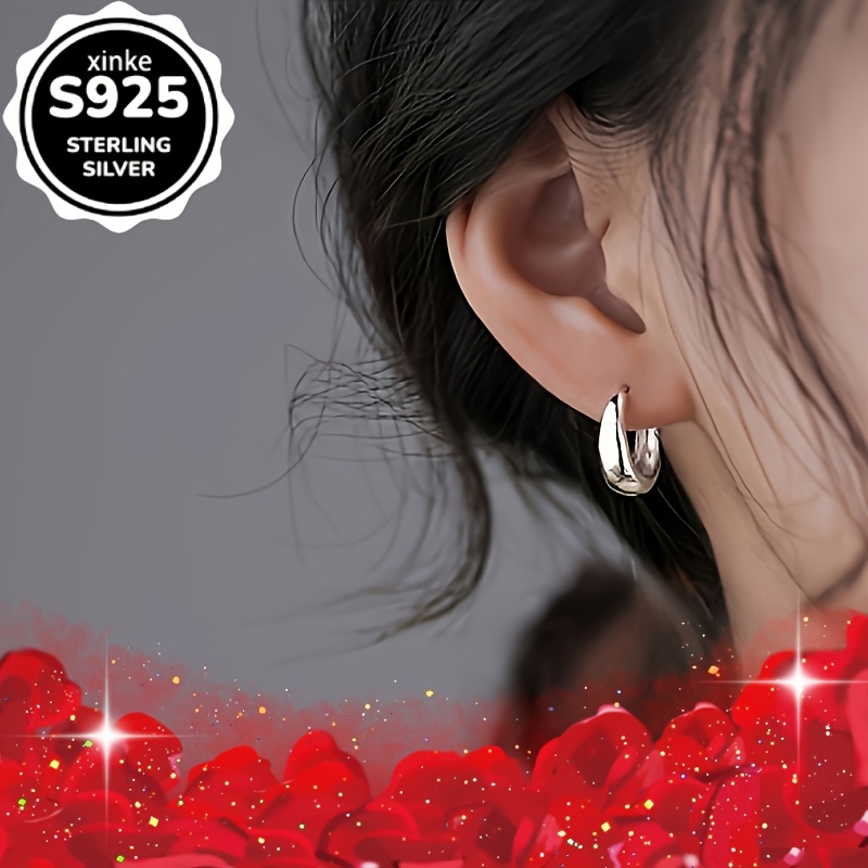 S925 Pure Silver Round Dangle Earrings with Sparkling Gemstones