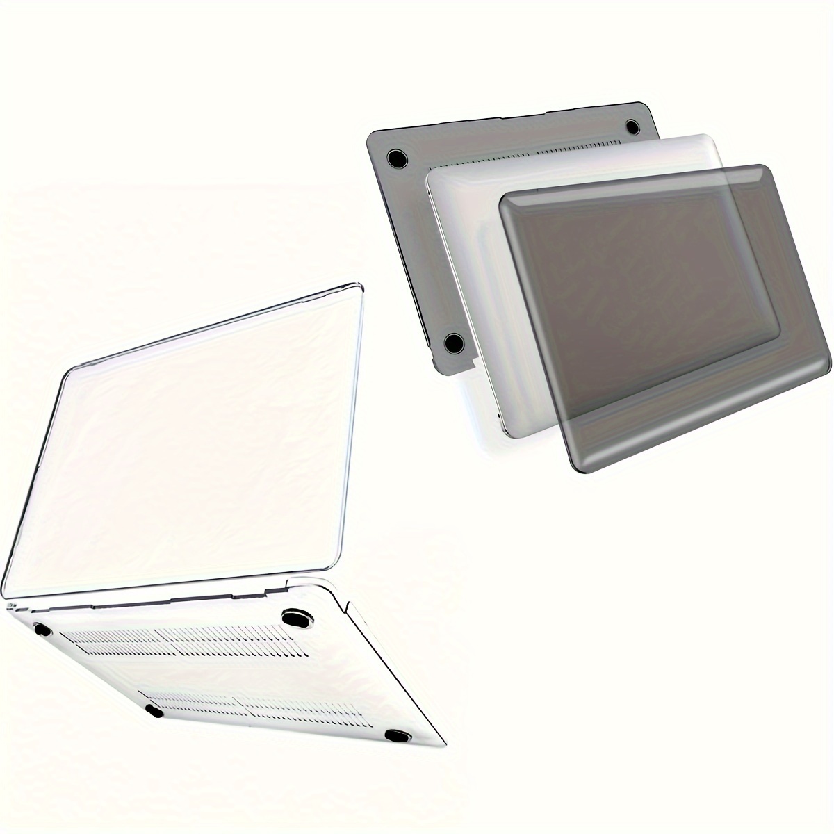 

Frosted Clear Hard Case With Stand For Macbook - 1pc Cover & Base Set