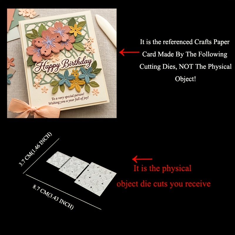 TEMU 1pc Small Size Flowers Petals Die Cuts For Card Making, Summer Decorations Crafts Collections Project Embossing Tempalte Stencils Cutting Dies,